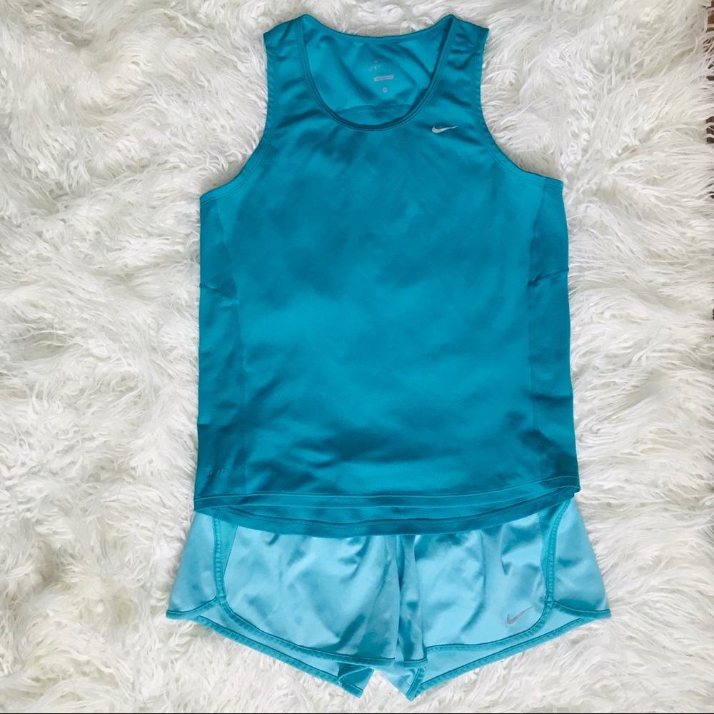 Nike Dry-Fit Athletics shorts and top.